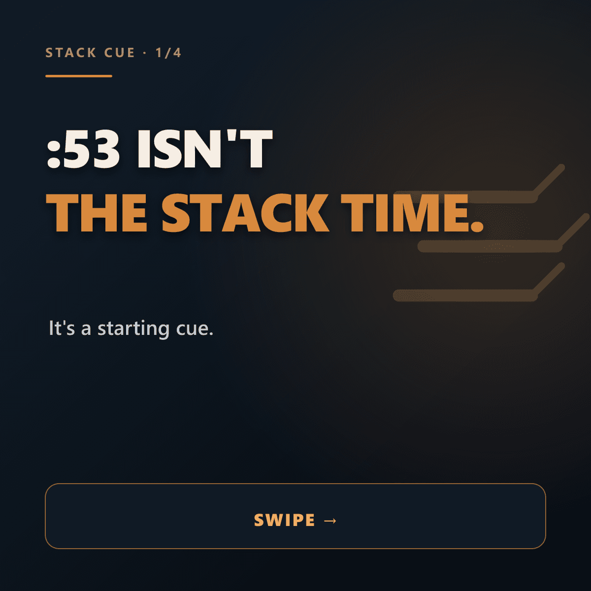 Slide 1 of 4. :53 isn't the stack time. It's a starting cue.